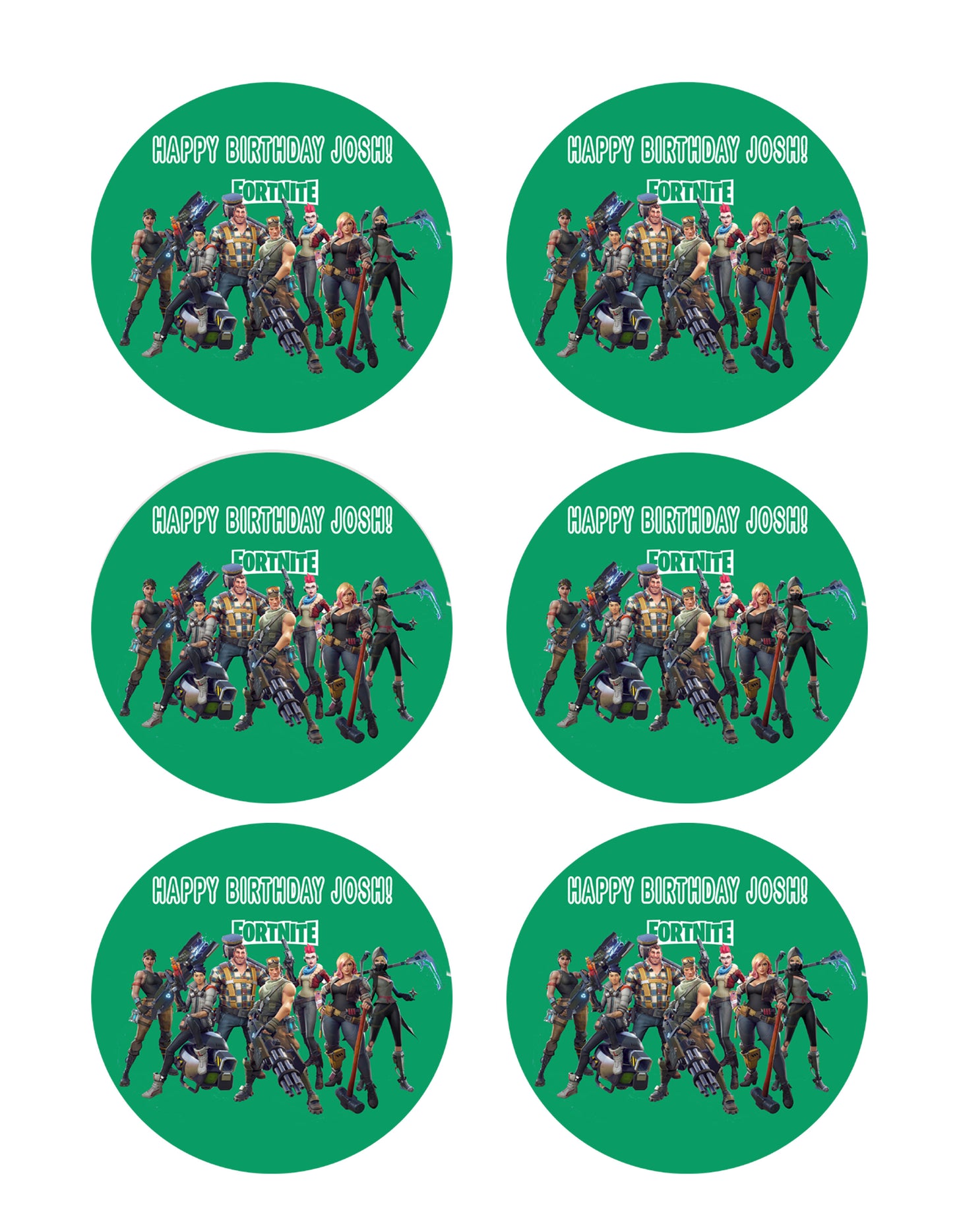 Fortnite (Nr2) - Edible Cake Topper or Cupcake Toppers, Strips