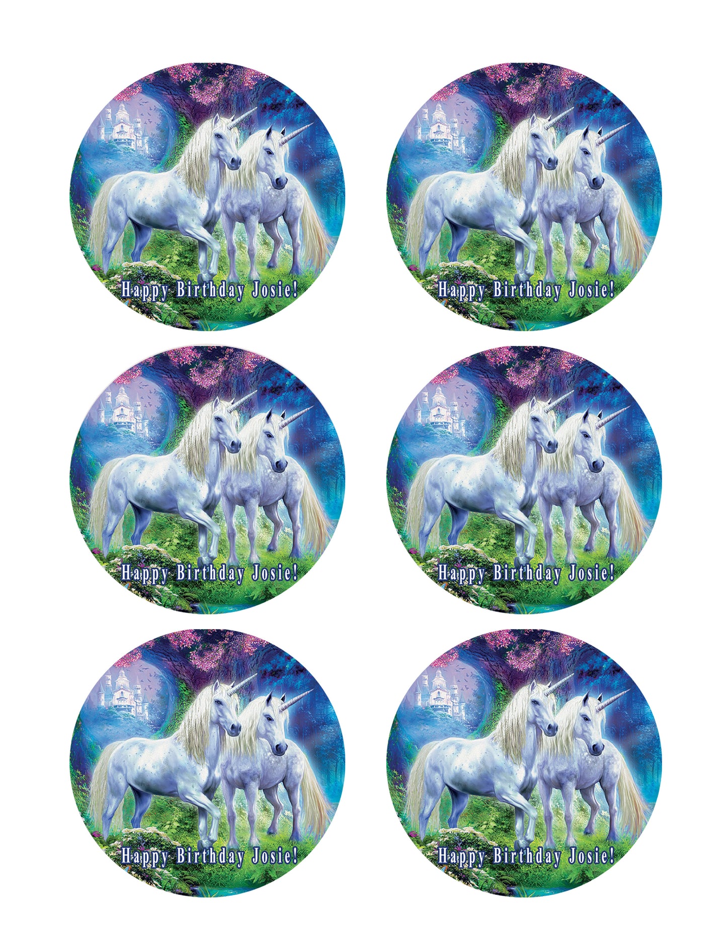 Unicorn - Edible Cake Topper, Cupcake Toppers, Strips