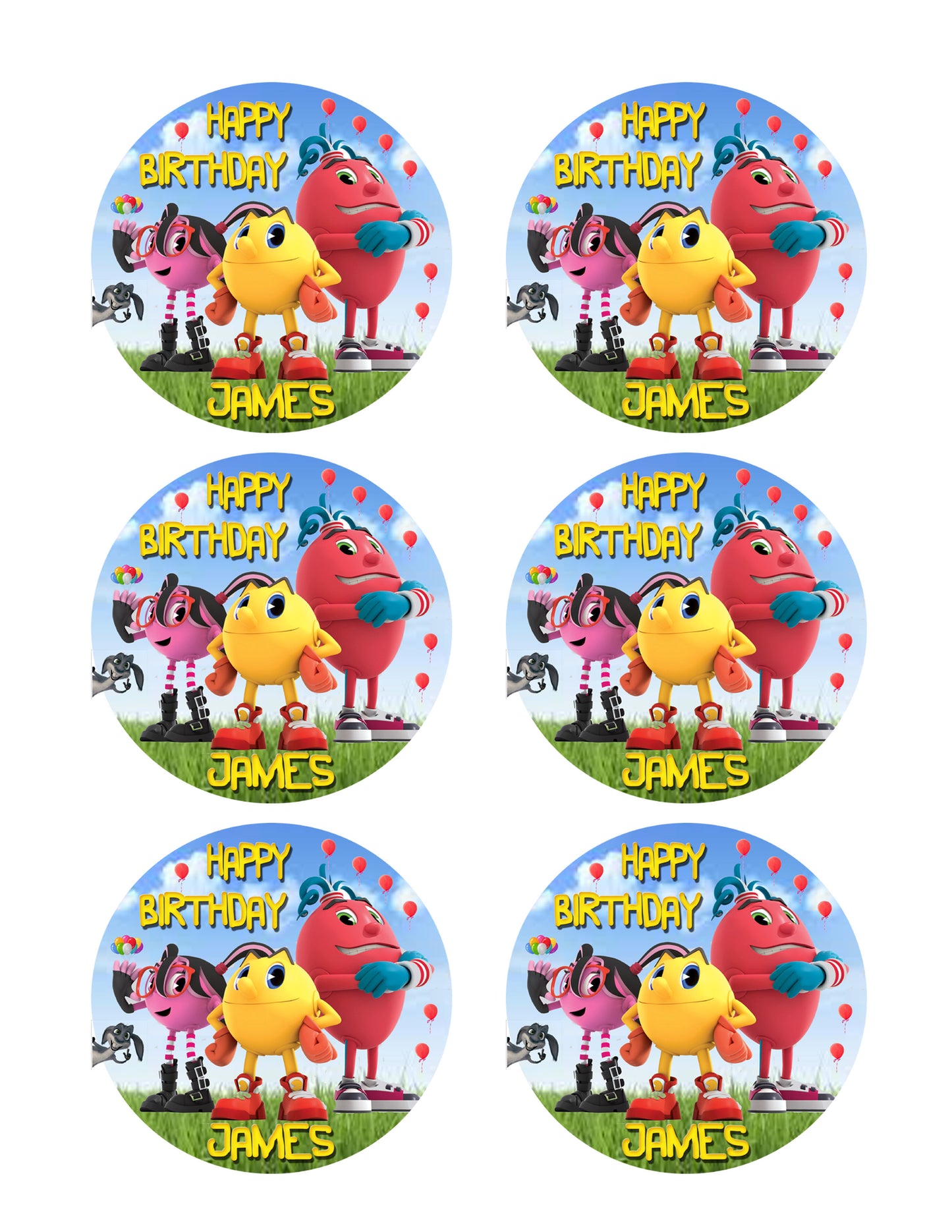 Pac Man - Edible Cake Topper OR Cupcake Topper, Decor
