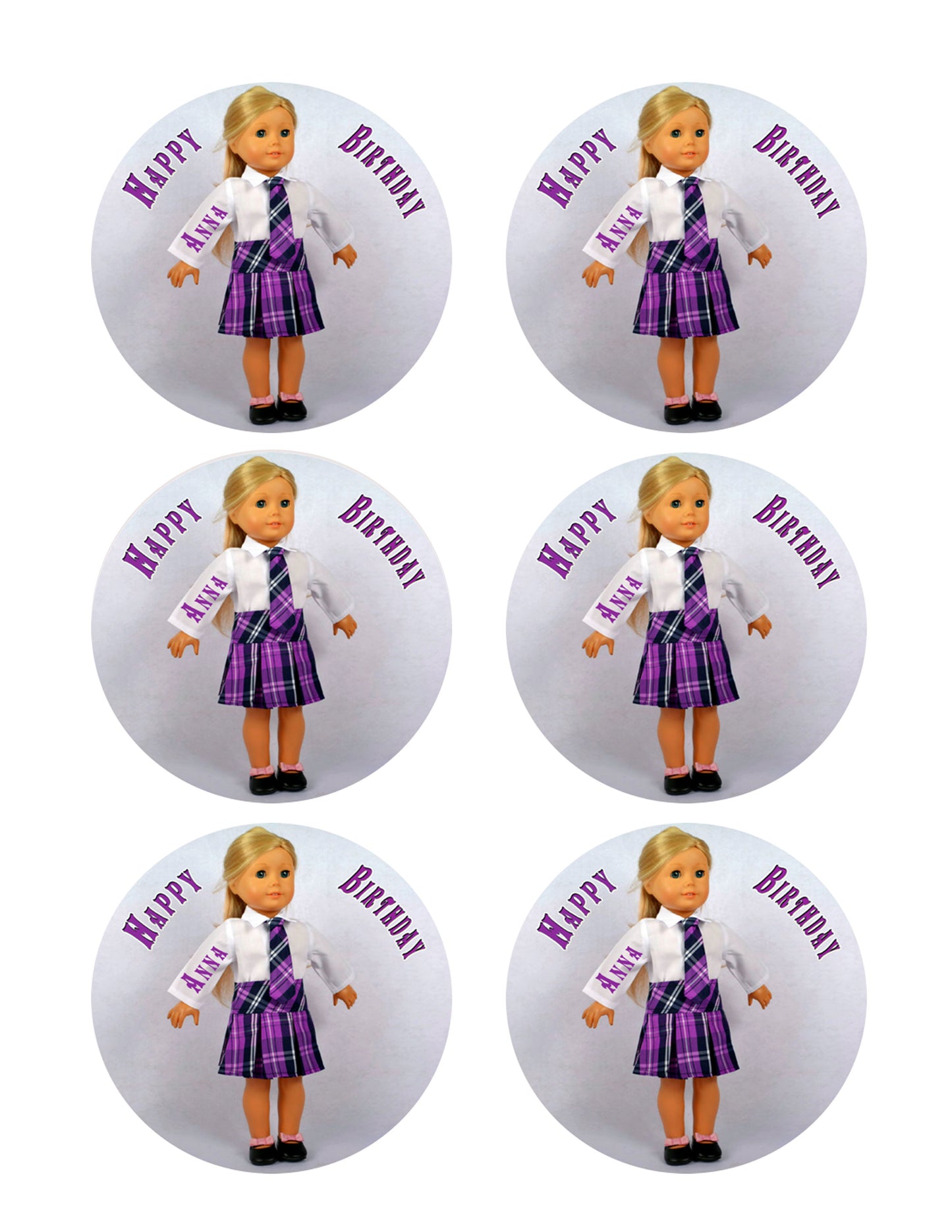 American Girl (Nr2) - Edible Cake Topper, Cupcake Toppers, Strips