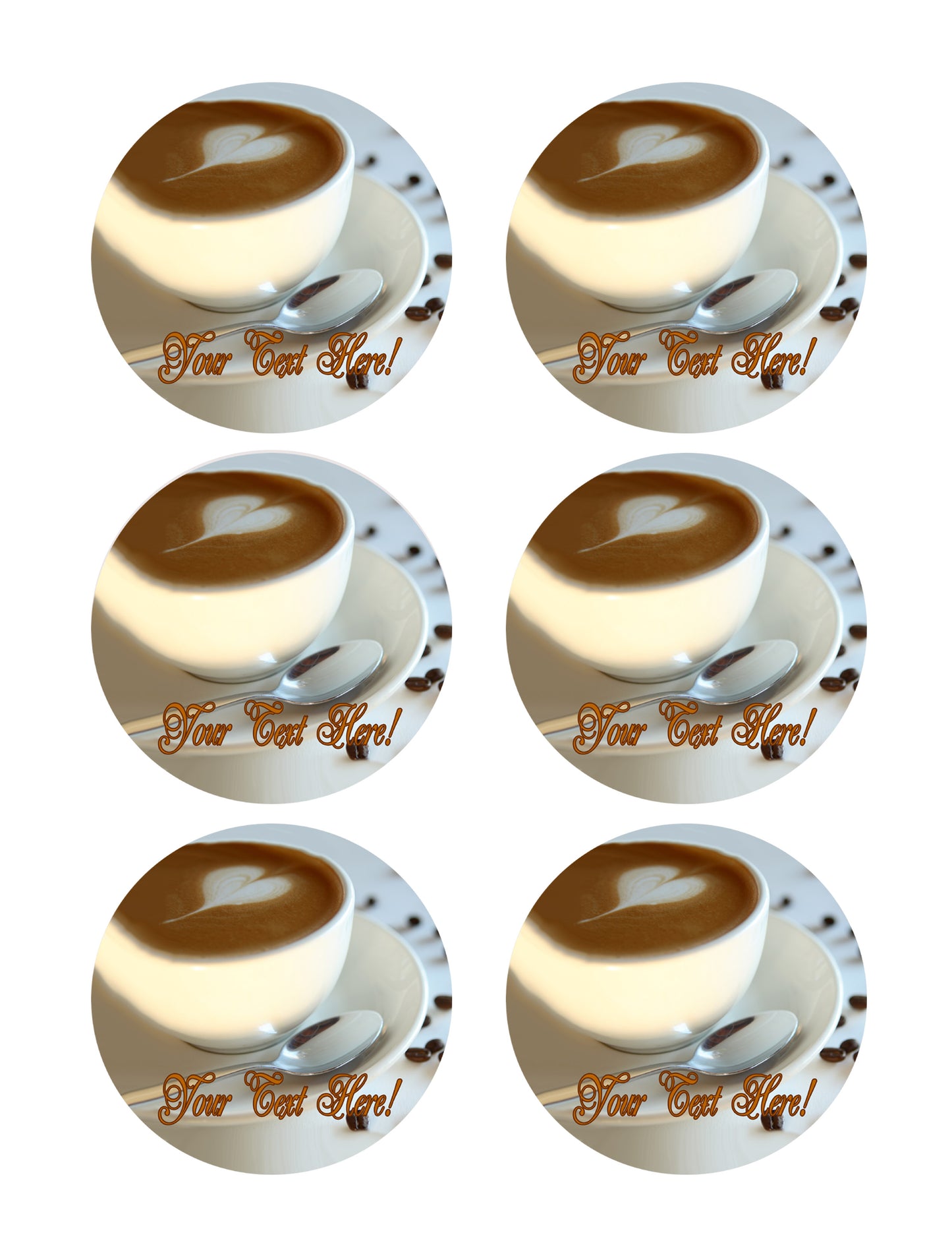 Coffee - Edible Cake Topper, Cupcake Toppers, Strips