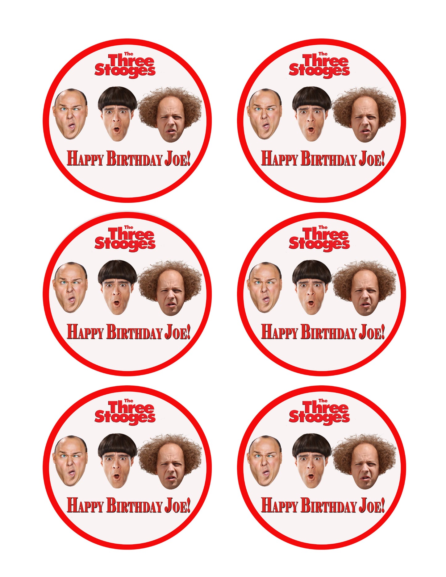 The Three Stooges (Nr1) - Edible Cake Topper OR Cupcake Topper, Decor