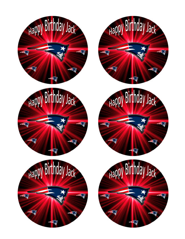 New England Patriots - Edible Cake Topper OR Cupcake Topper, Decor