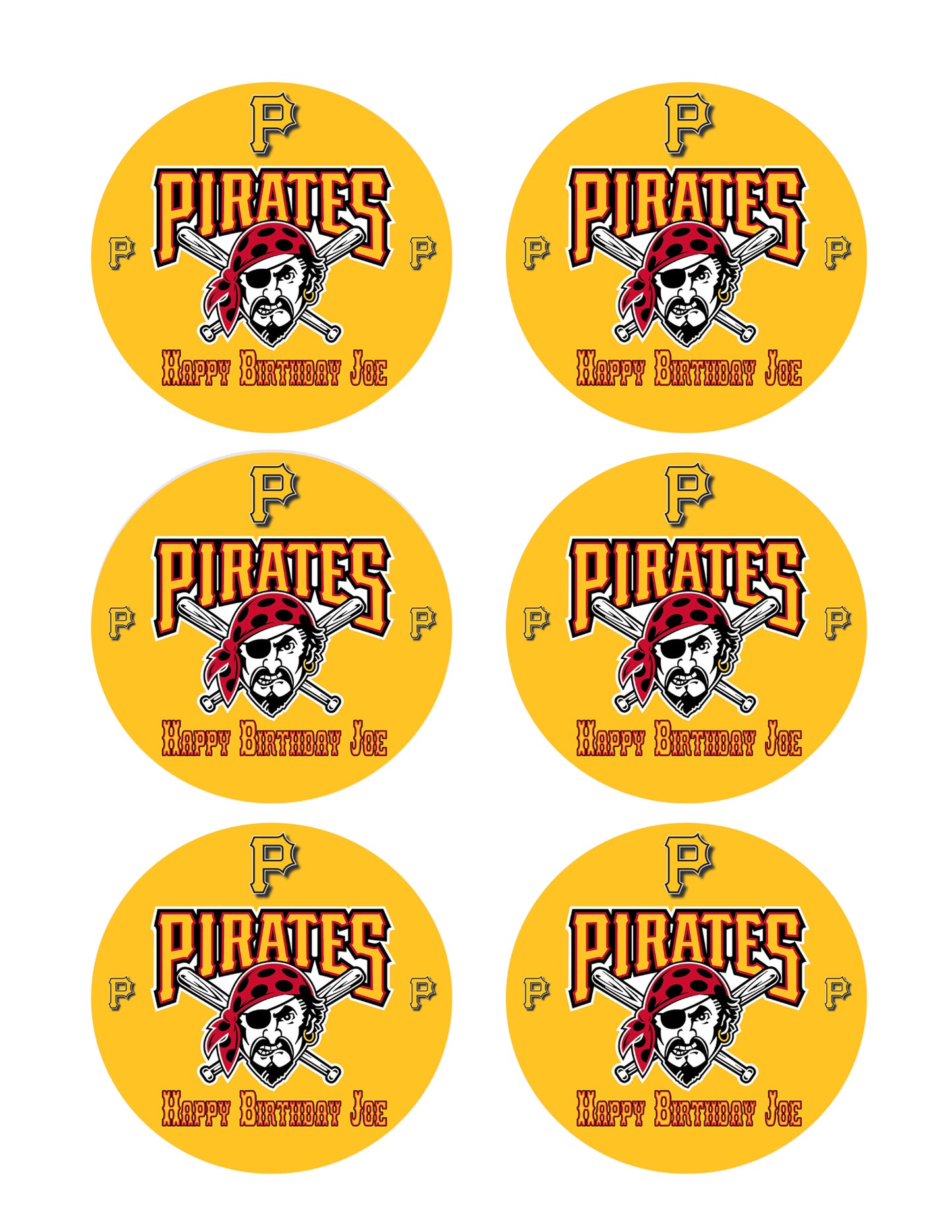 Pittsburgh Pirates - Edible Cake Topper OR Cupcake Topper, Decor