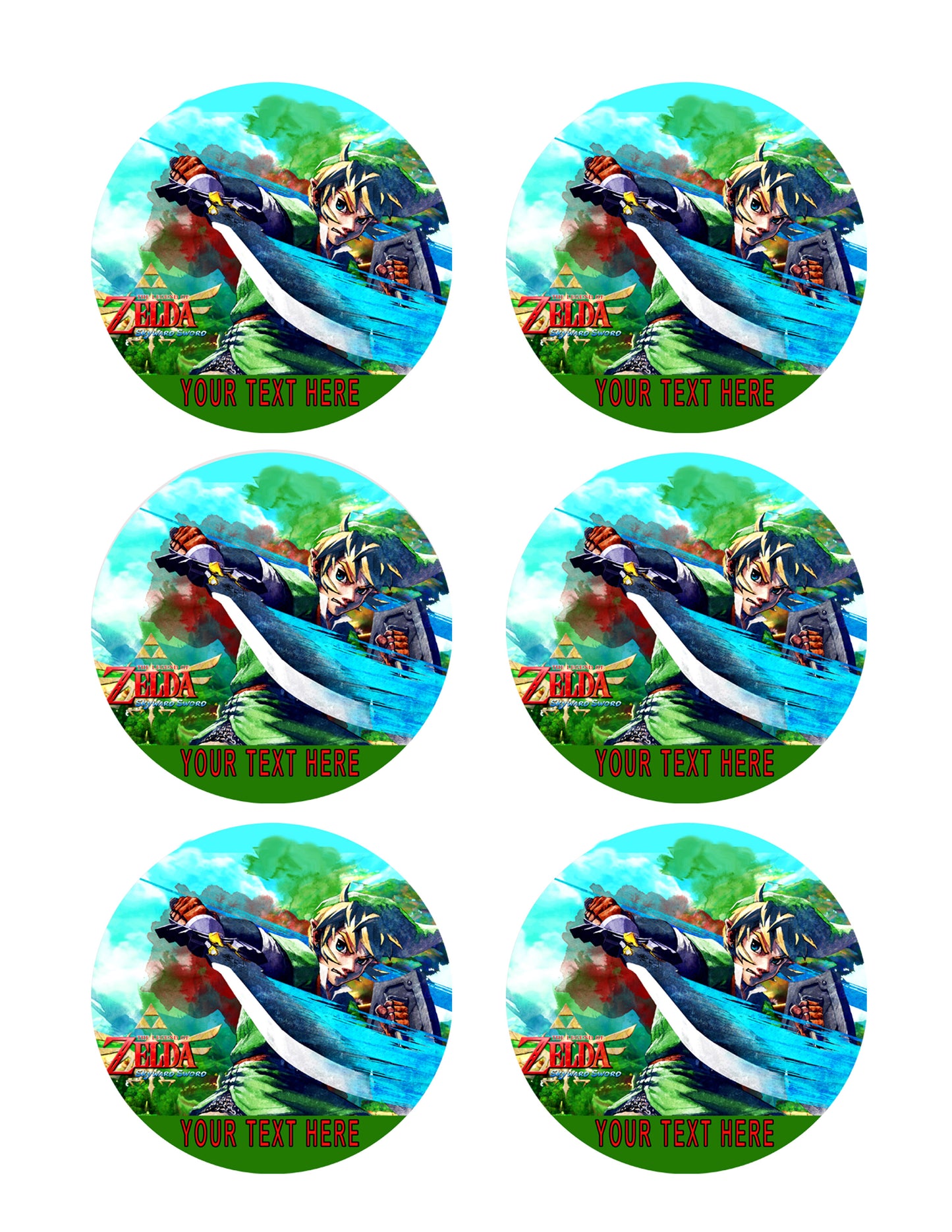The legend of Zelda - Edible Cake Topper OR Cupcake Topper, Decor