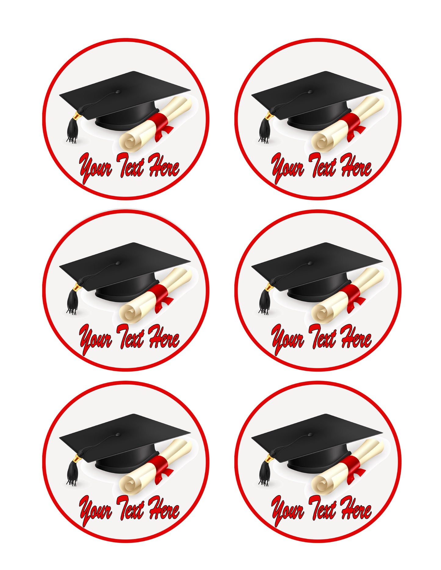 Graduation - Edible Cake Topper OR Cupcake Topper, Decor