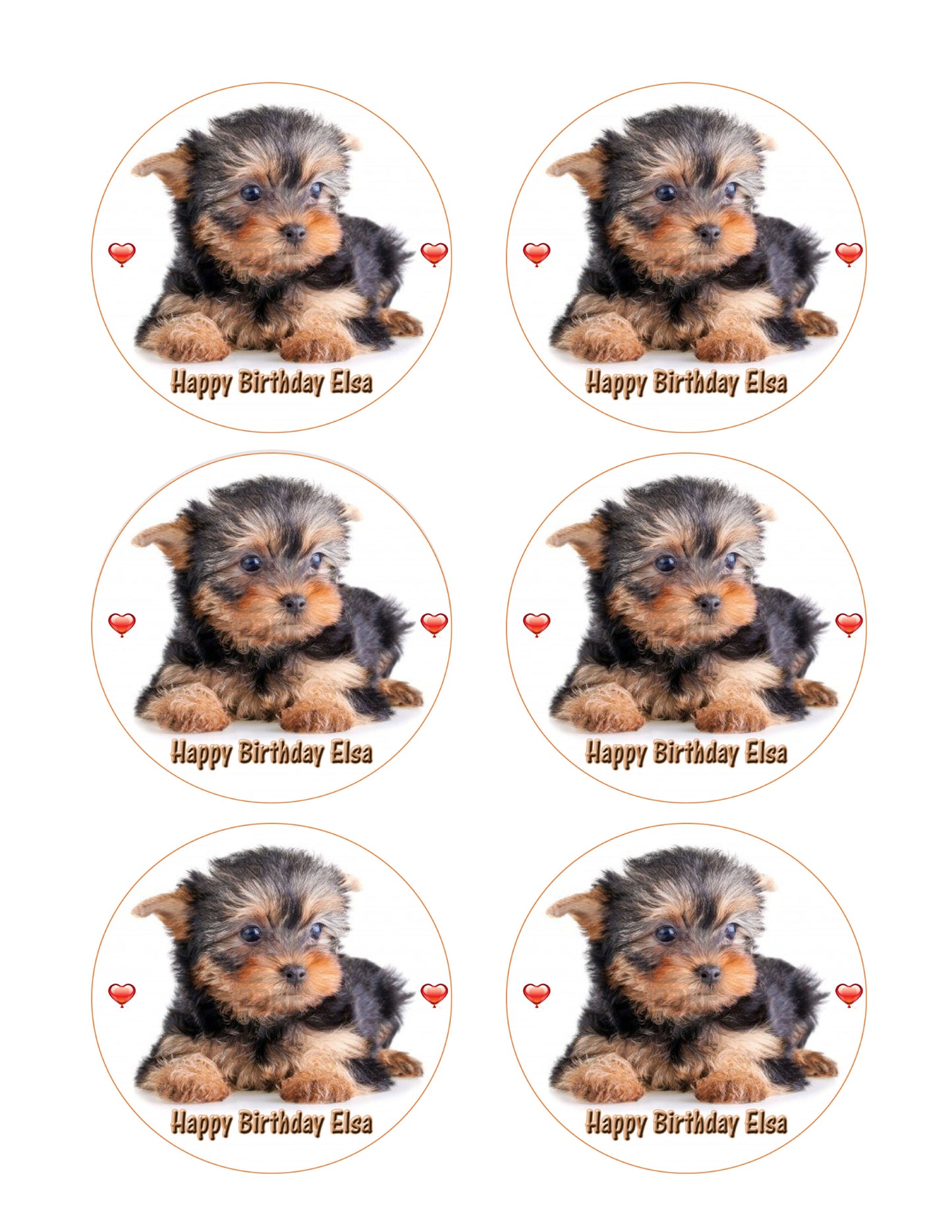 Puppy (Nr2) - Edible Cake Topper OR Cupcake Topper, Decor