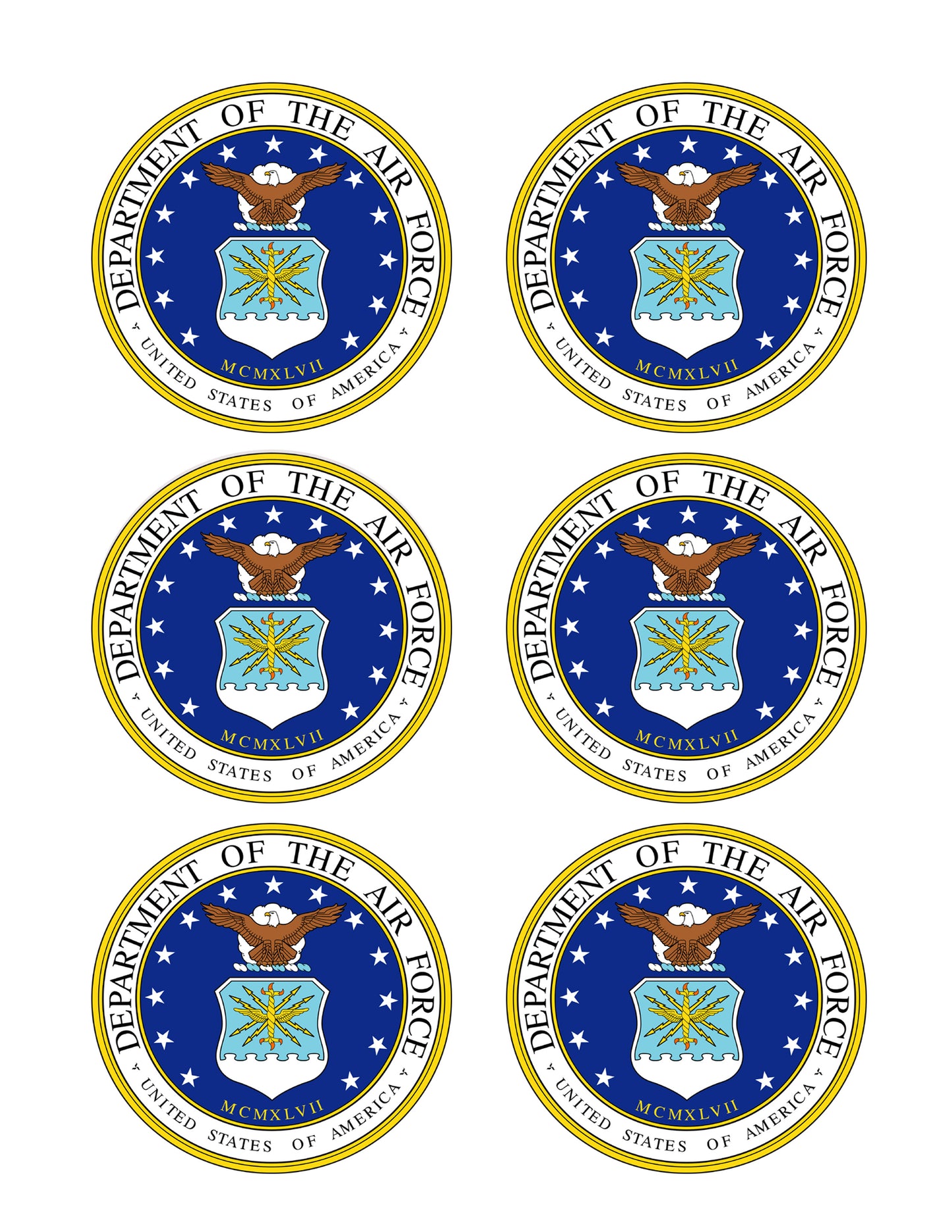 US Air Force - Edible Cake Topper OR Cupcake Topper, Decor
