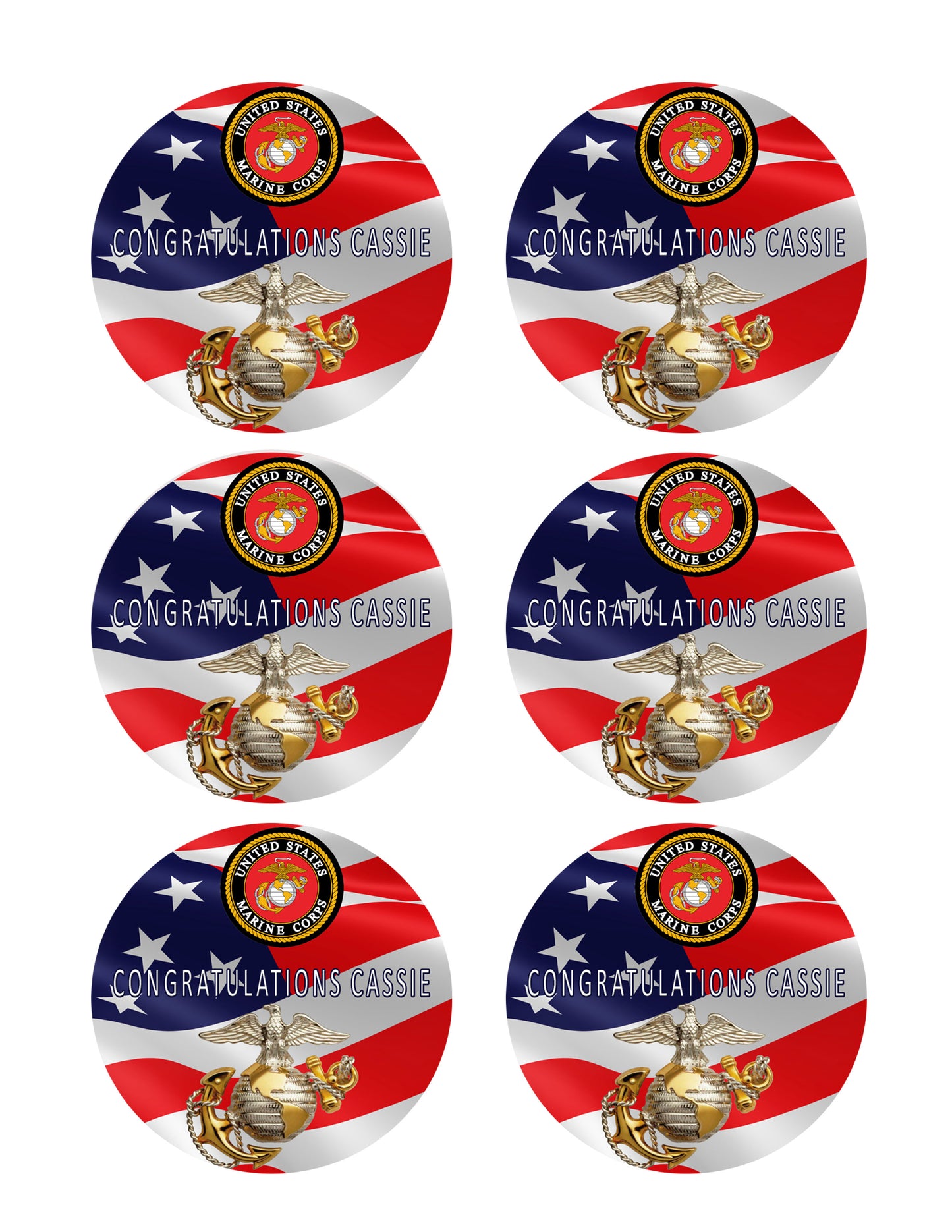 US Marine Corp - Edible Cake Topper OR Cupcake Topper, Decor