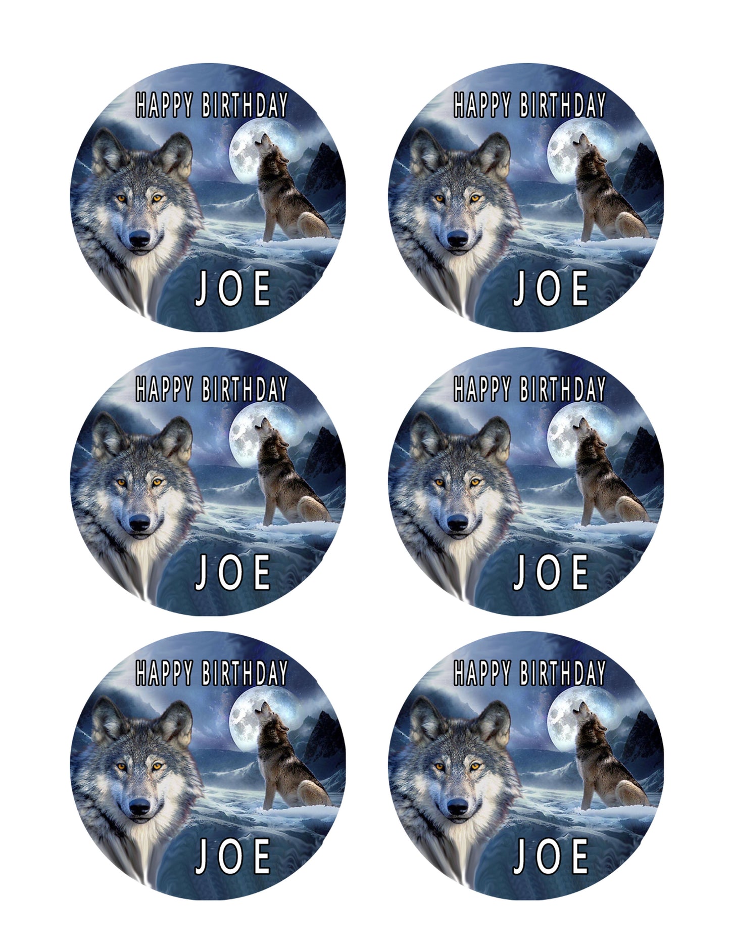 Wolf (Nr2) - Edible Cake Topper OR Cupcake Topper, Decor