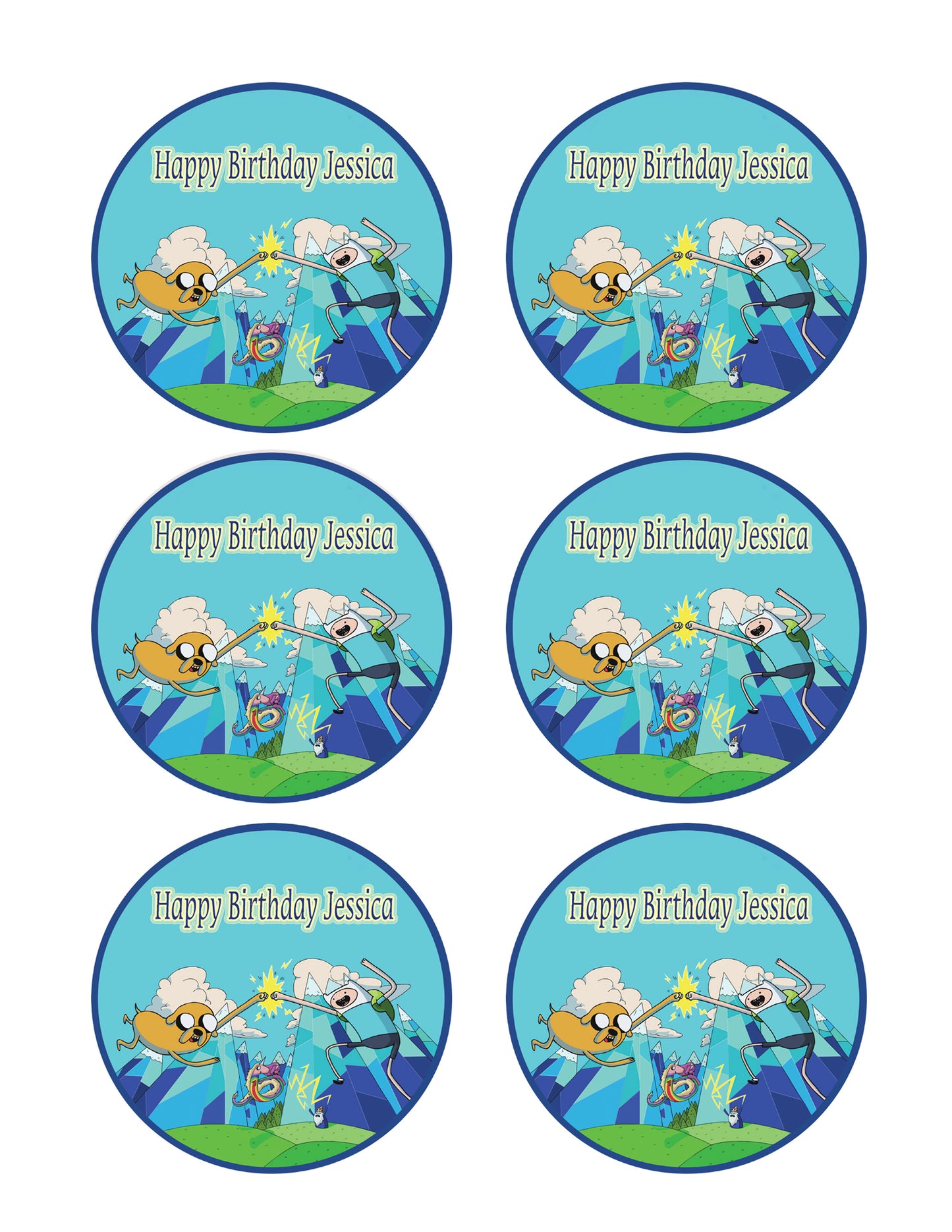 Adventure Time - Edible Cake Topper, Cupcake Toppers, Strips