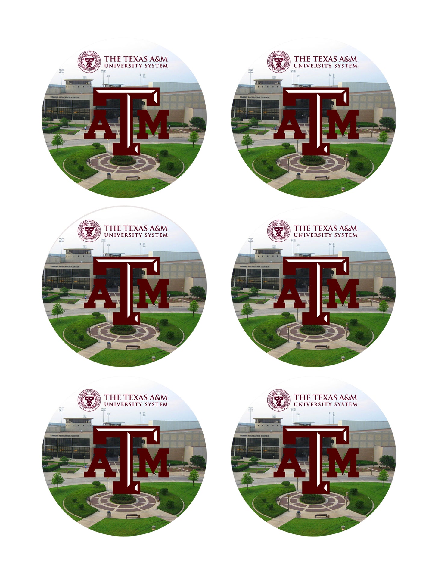 Texas A&M University (Nr2) - Edible Cake Topper OR Cupcake Topper, Decor