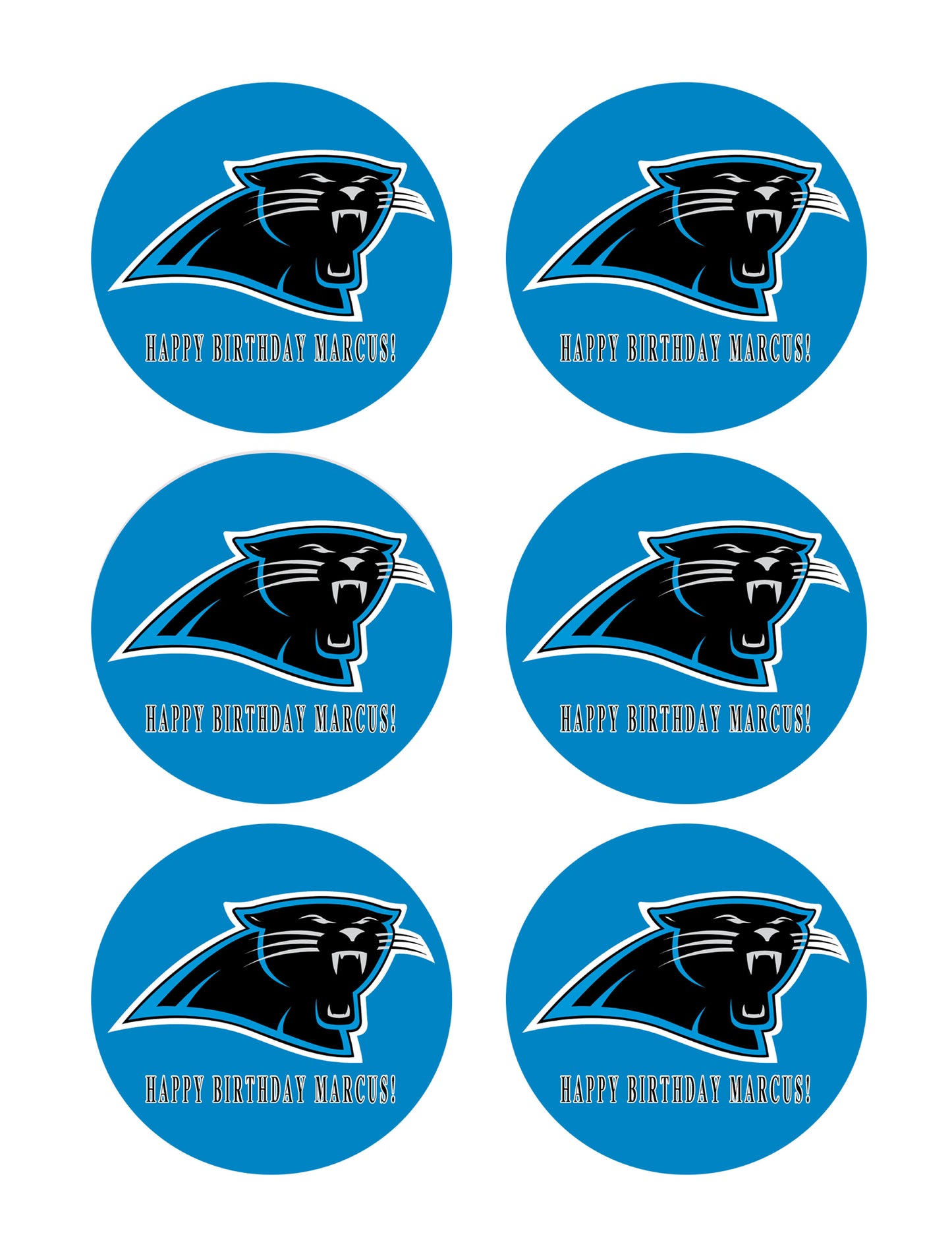 Carolina Panthers - Edible Cake Topper, Cupcake Toppers, Strips