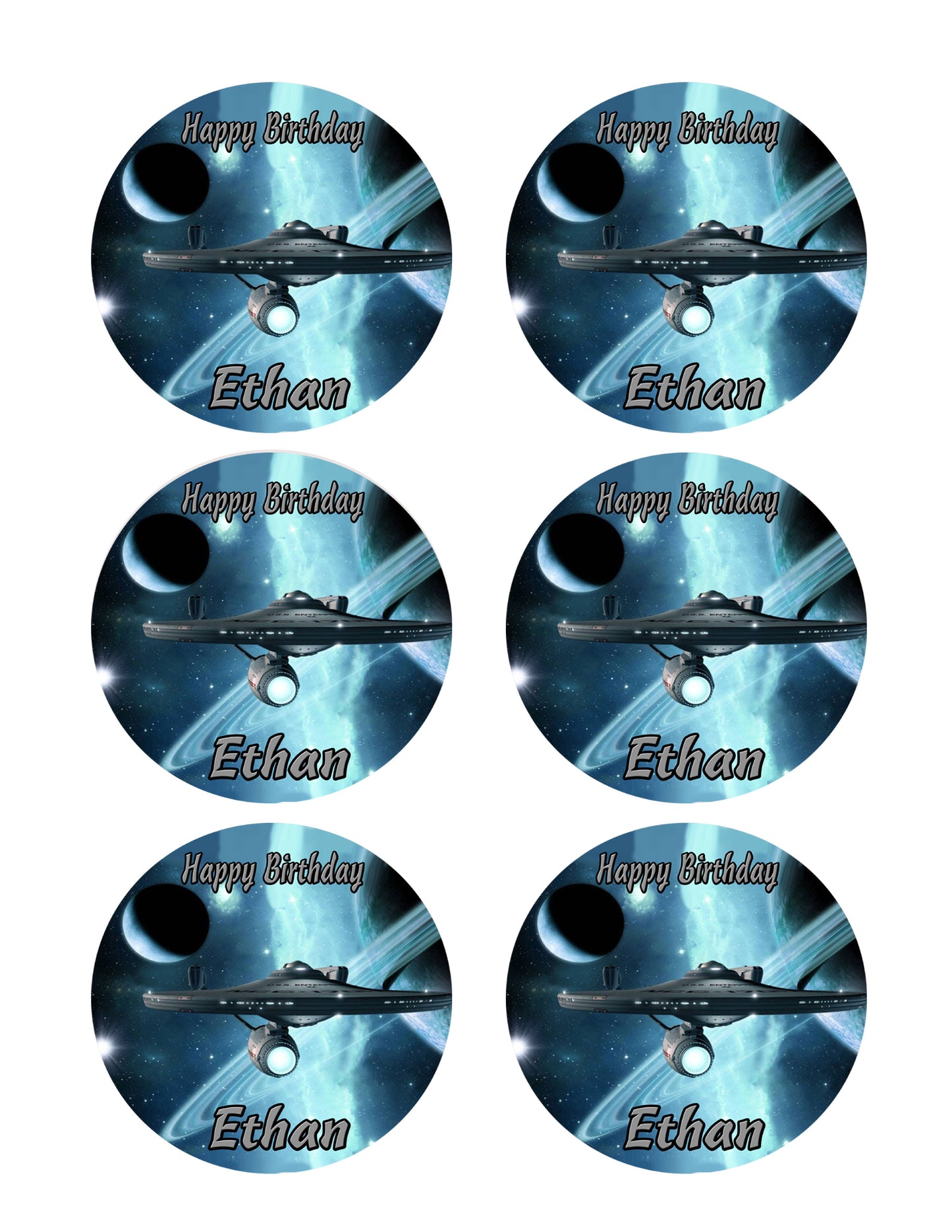 Star Trek - Edible Cake Topper OR Cupcake Topper, Decor
