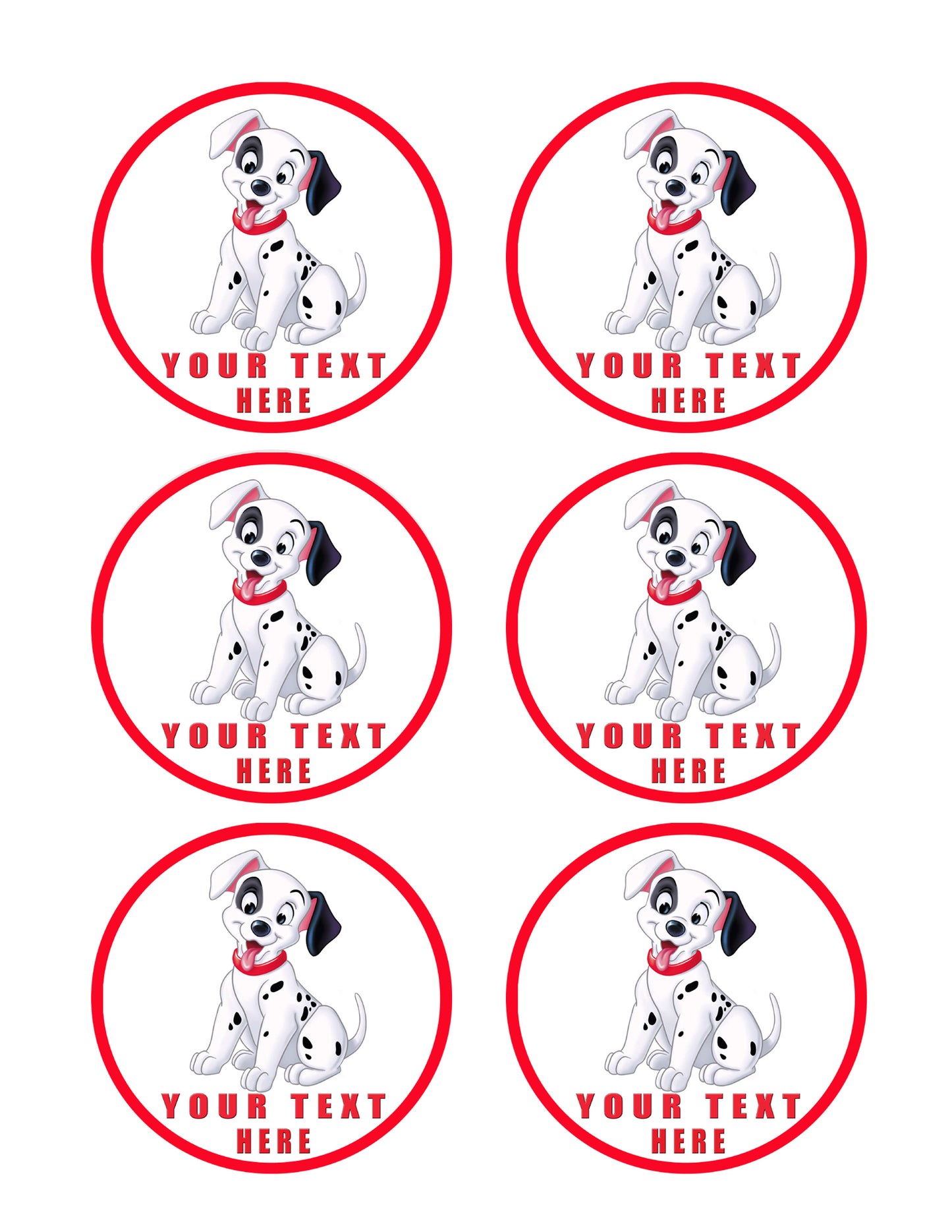 Dalmatian - Edible Cake Topper, Cupcake Toppers, Strips