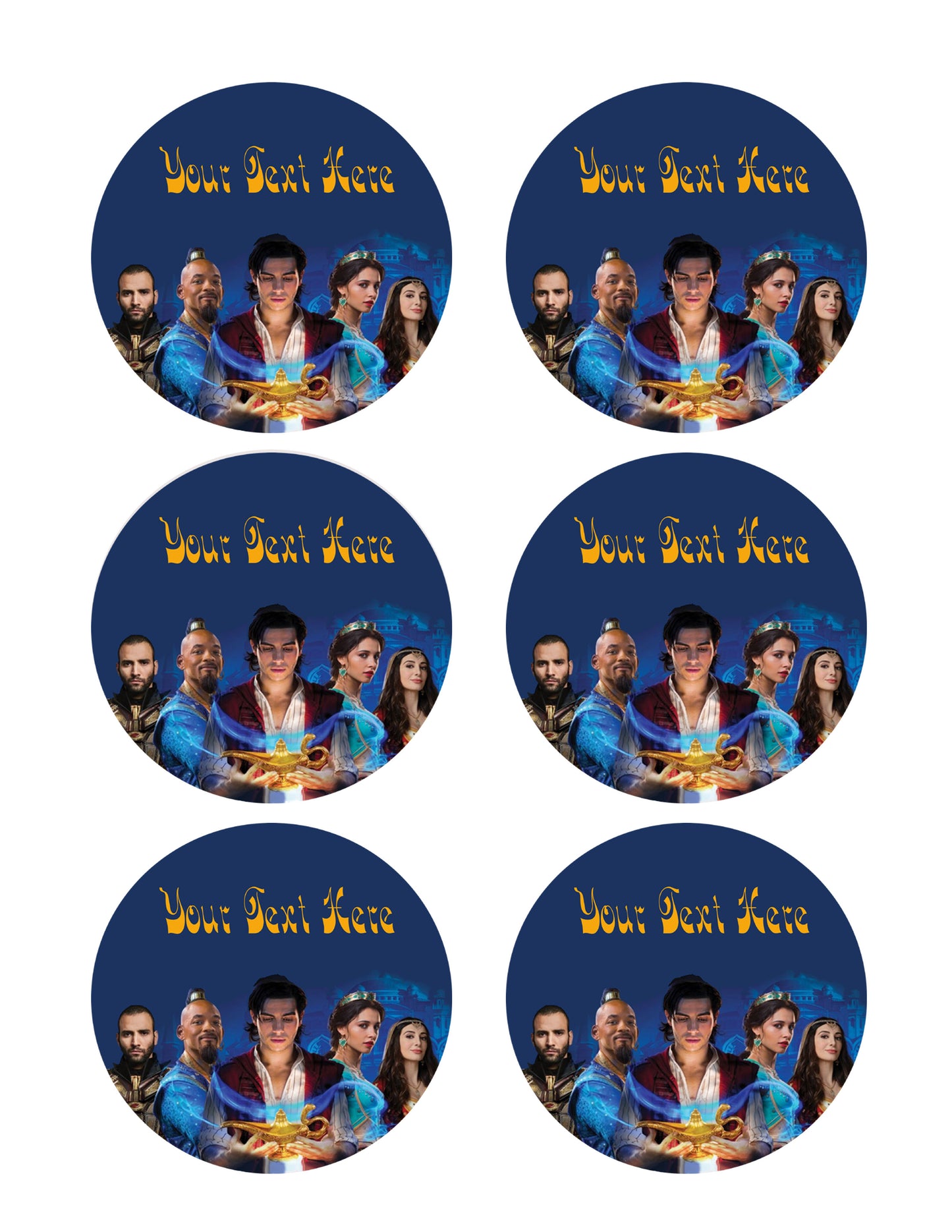 Aladdin - Edible Cake Topper, Cupcake Toppers, Strips
