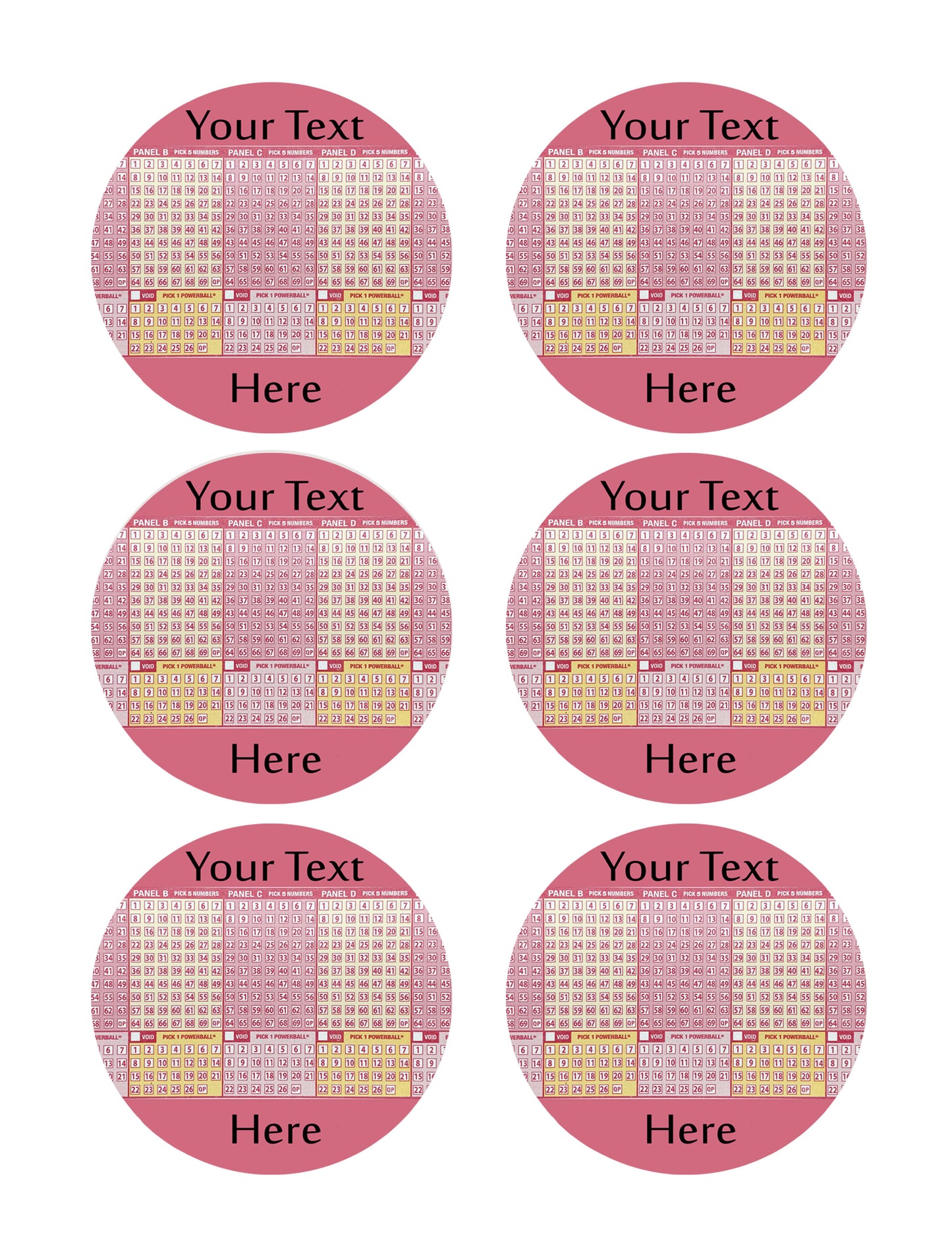 Lotto Powerball - Edible Cake Topper, Cupcake Toppers, Strips