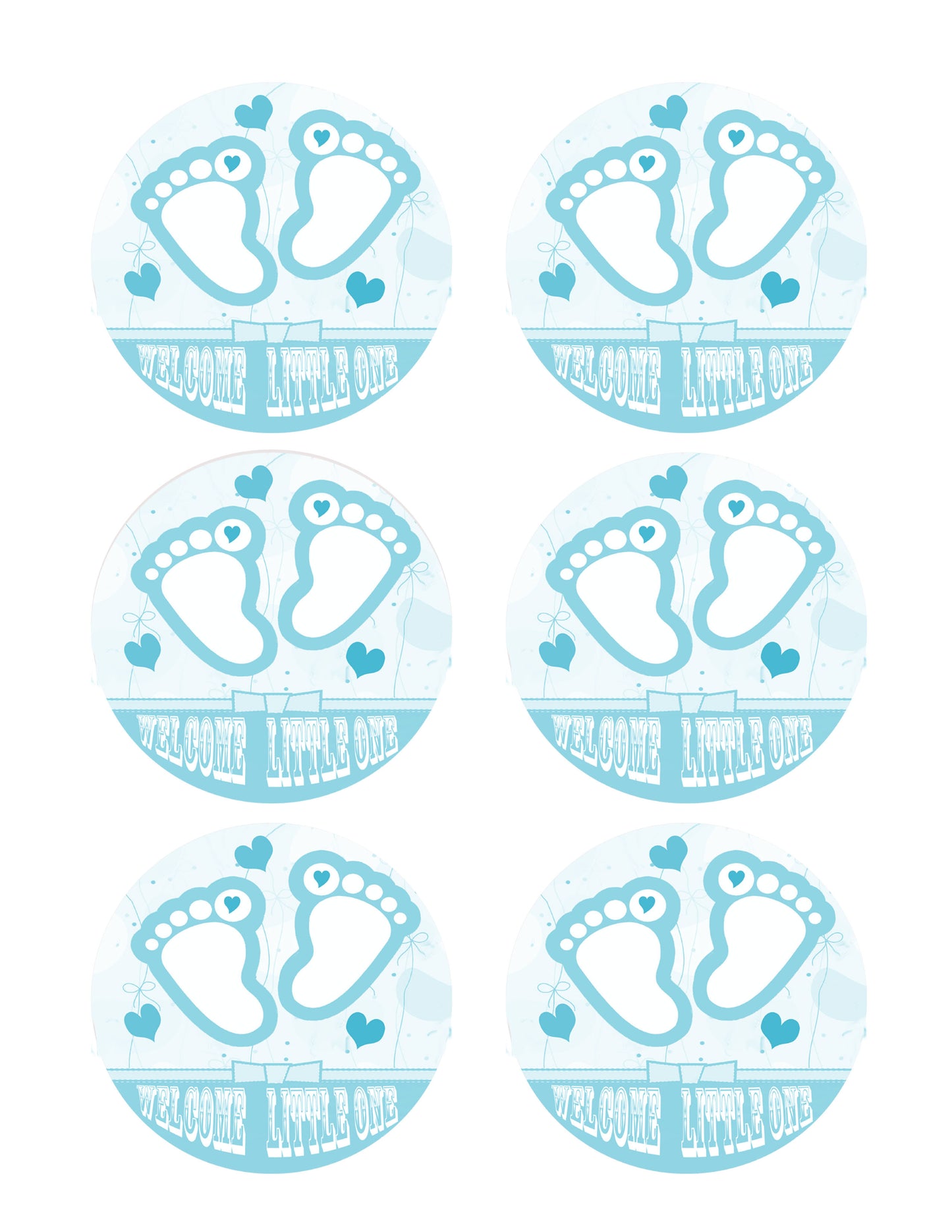 Blue Baby Feet Foot - Edible Cake Topper OR Cupcake Topper, Decor