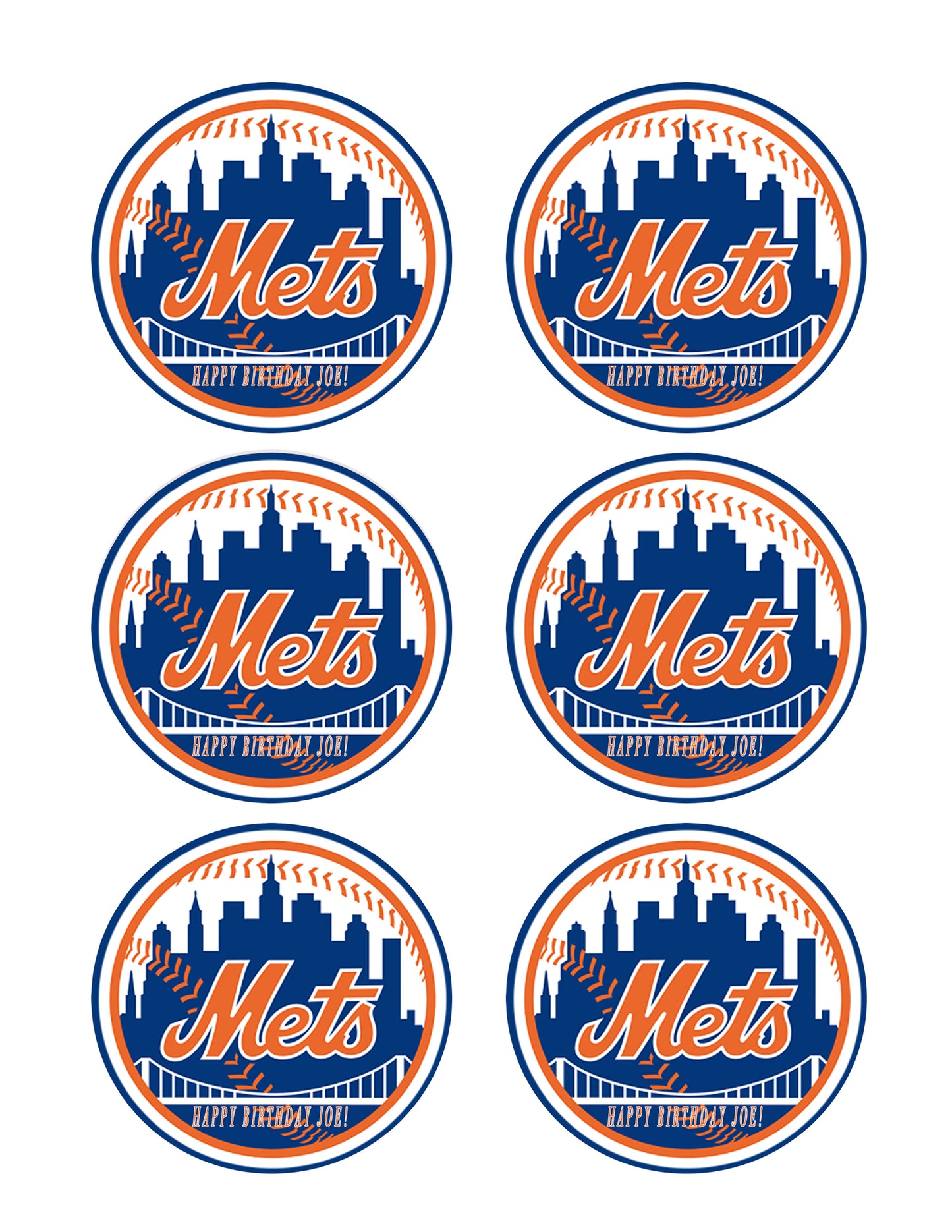 New York Mets - Edible Cake Topper OR Cupcake Topper, Decor