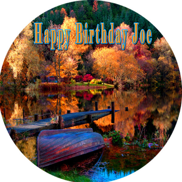 Natur - Autumn Edible Birthday Cake Topper OR Cupcake Topper, Decor - Edible Prints On Cake (Edible Cake &Cupcake Topper)
