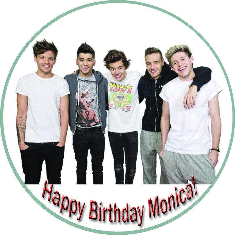 One Direction 1 Edible Birthday Cake Topper OR Cupcake Topper, Decor - Edible Prints On Cake (Edible Cake &Cupcake Topper)