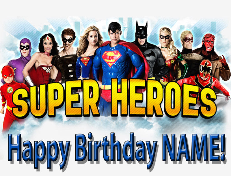 Superheroes 2 Edible Birthday Cake Topper, Decor - Edible Prints On Cake (Edible Cake &Cupcake Topper)