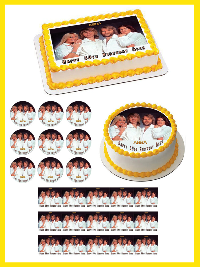 ABBA - Edible Cake Topper, Cupcake Toppers, Strips