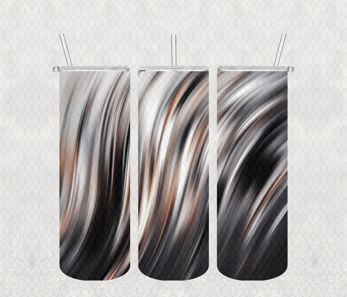 Abstract 3D Tumbler with Lid and Straw, Insulated Skinny Tumbler, 20 oz Water Cup