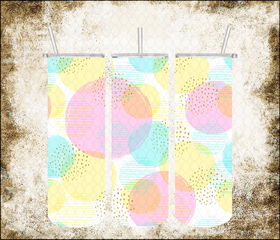 Abstract Geometric II Tumbler with Lid and Straw, Insulated Skinny Tumbler, 20 oz Water Cup