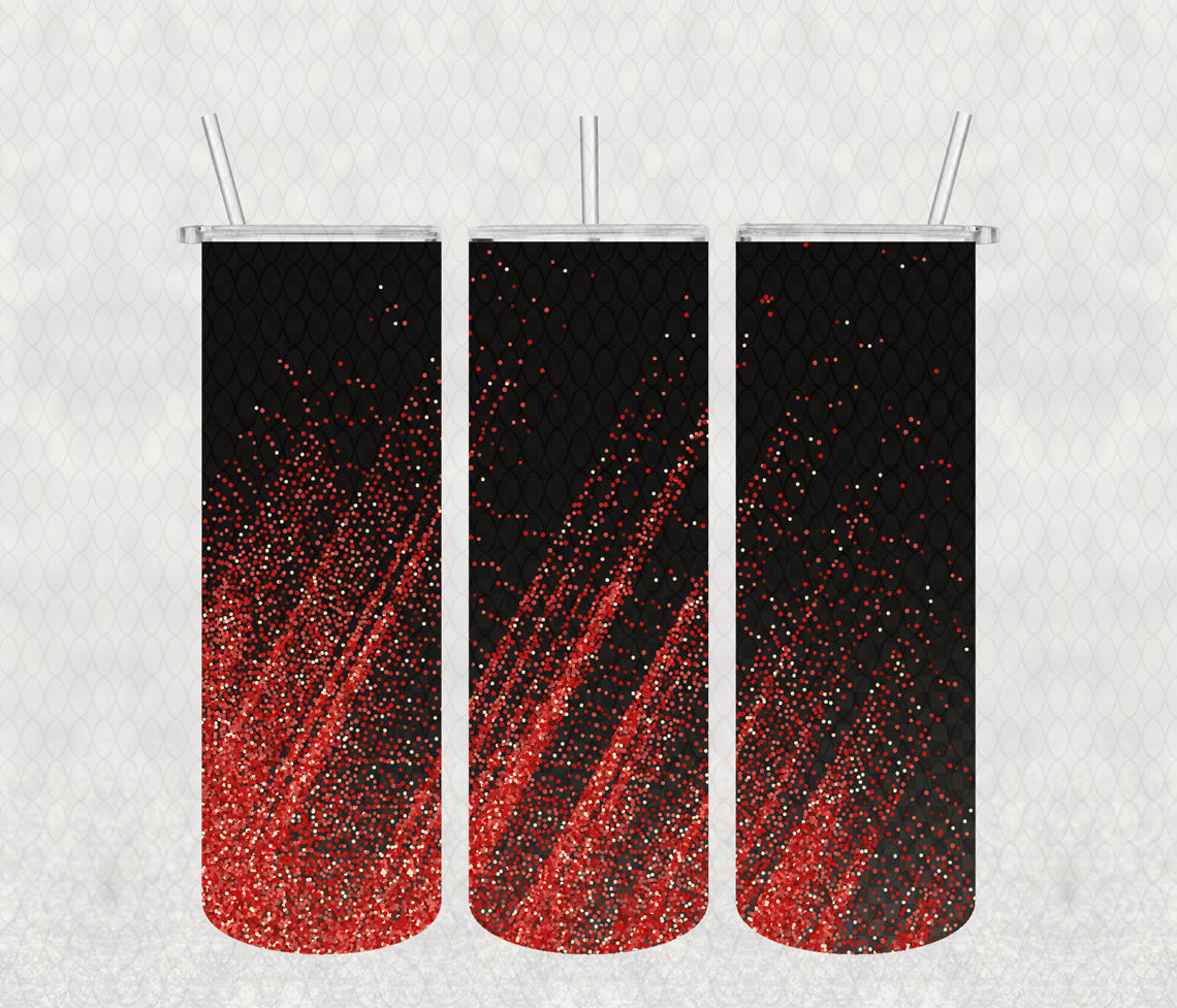 Abstract Golden Glitter Stream Tumbler with Lid and Straw, Insulated Skinny Tumbler, 20 oz Water Cup