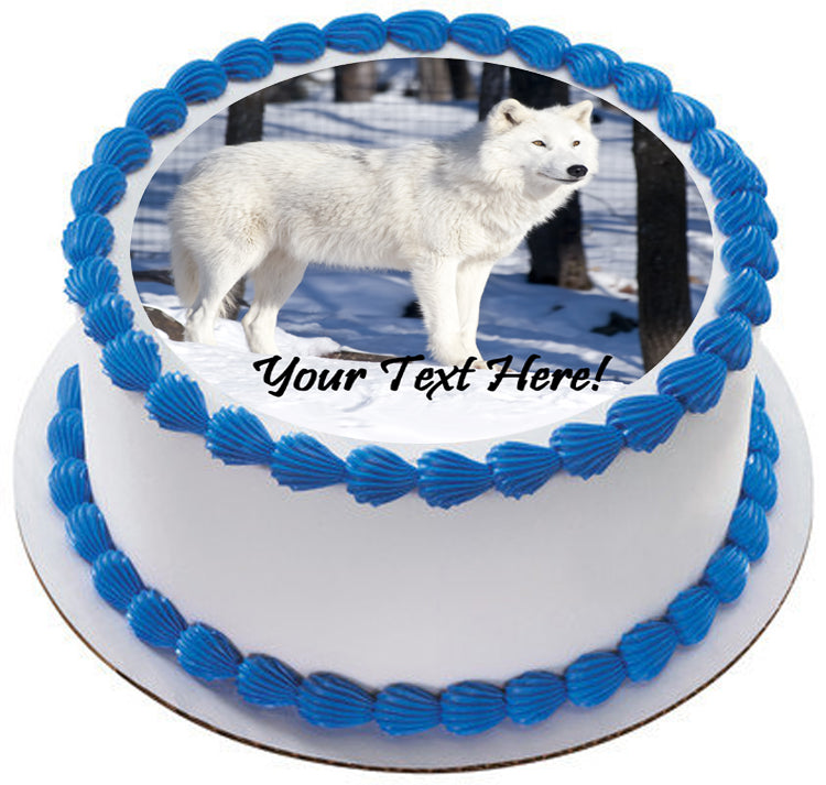 White wolf - Edible Cake Topper, Cupcake Toppers, Strips