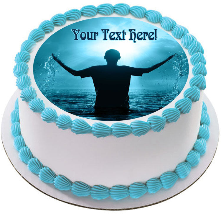 Baptism - Edible Cake Topper, Cupcake Toppers, Strips