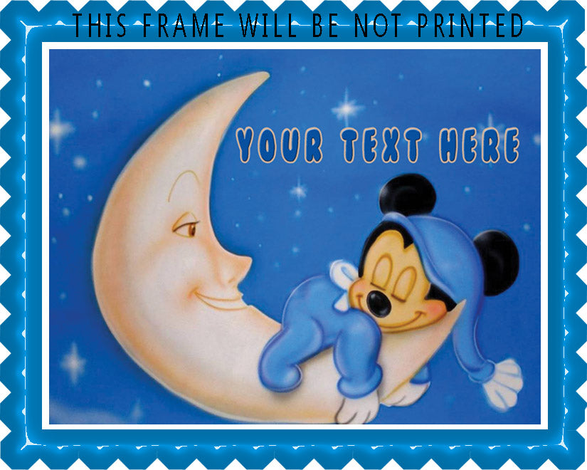 Baby Mickey Sleep Well - Edible Cake Topper, Cupcake Toppers, Strips