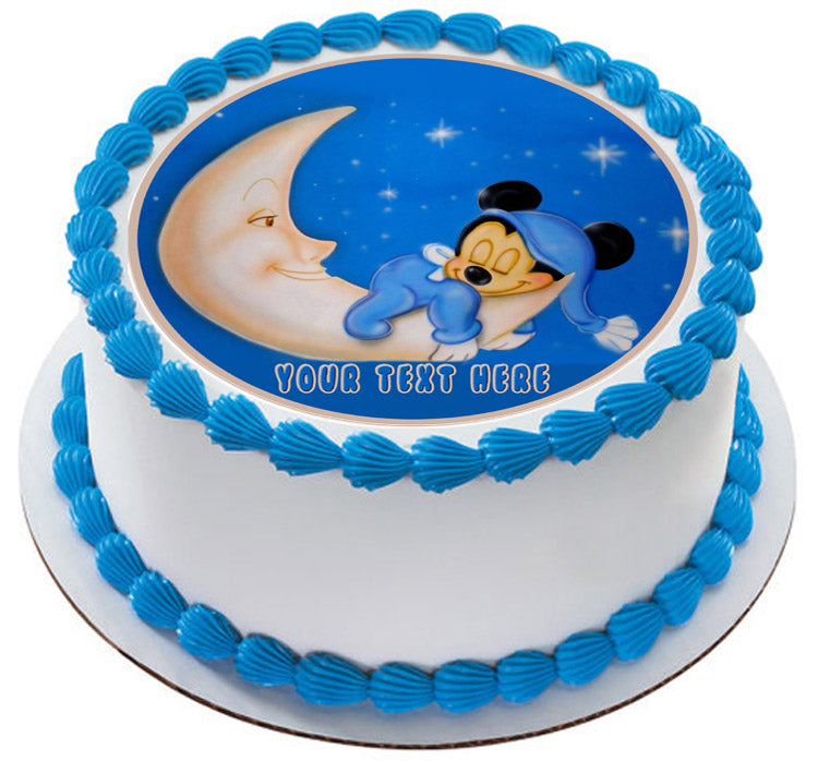 Baby Mickey Sleep Well - Edible Cake Topper, Cupcake Toppers, Strips