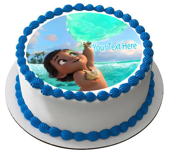 Baby Moana - Edible Cake Topper OR Cupcake Topper, Decor