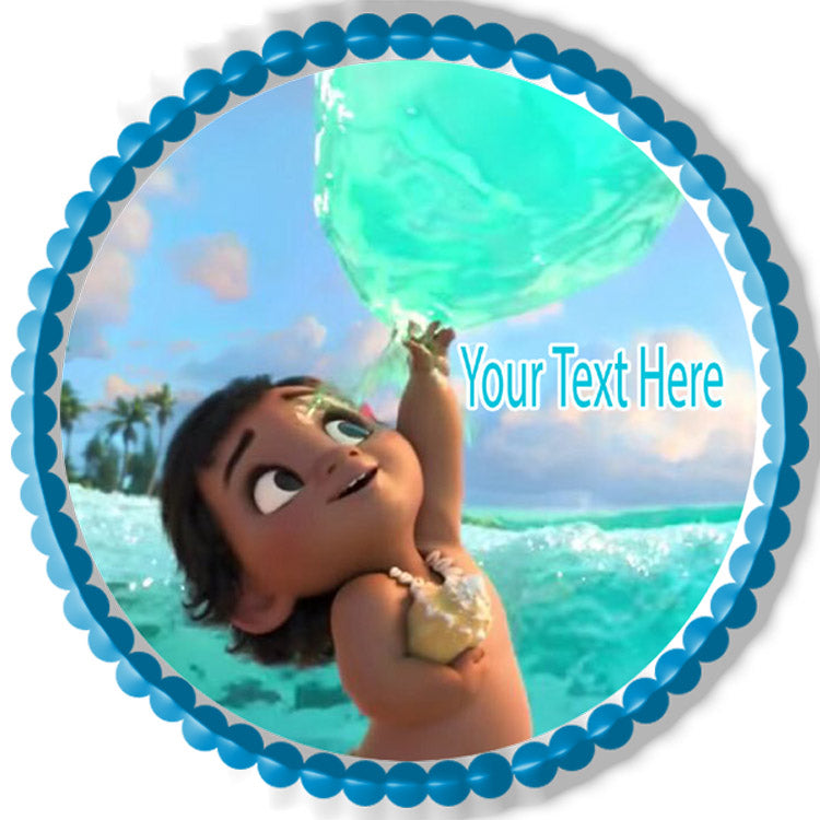 Baby Moana - Edible Cake Topper OR Cupcake Topper, Decor