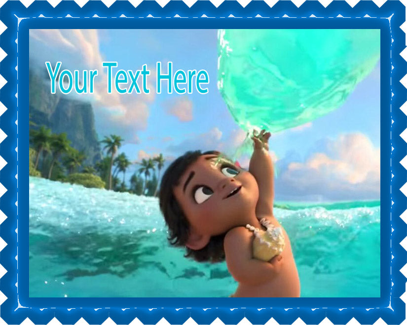 Baby Moana - Edible Cake Topper OR Cupcake Topper, Decor