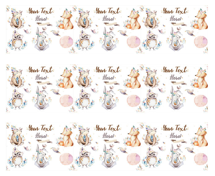 Baby Rabbit and Bear Animal - Edible Cake Topper, Cupcake Toppers, Strips