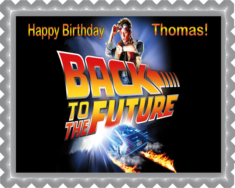 BACK TO THE FUTURE - Edible Cake Topper, Cupcake Toppers, Strips