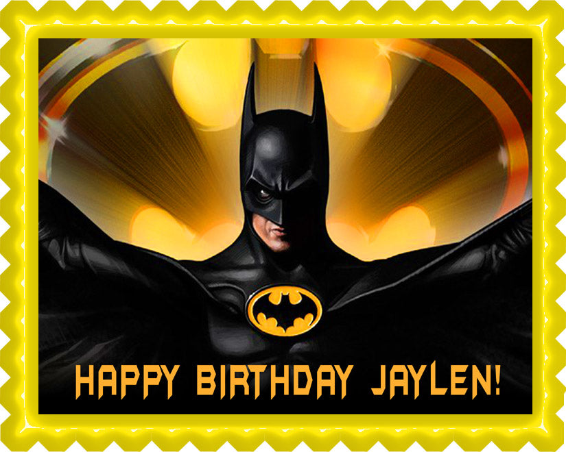 Batman Yellow - Edible Cake Topper, Cupcake Toppers, Strips