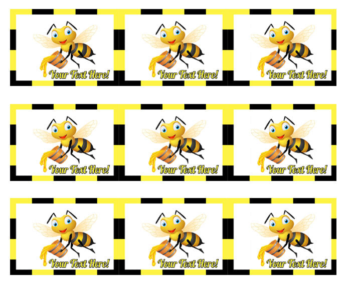 Bee Holding Honey Bucket - Edible Cake Topper, Cupcake Toppers, Strips