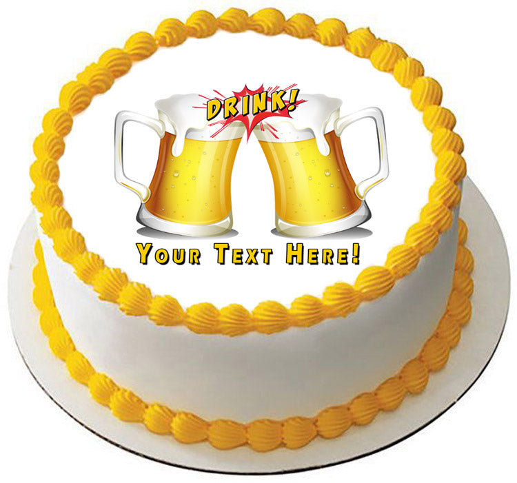 Beers with drink flash icon - Edible Cake Topper, Cupcake Toppers, Strips