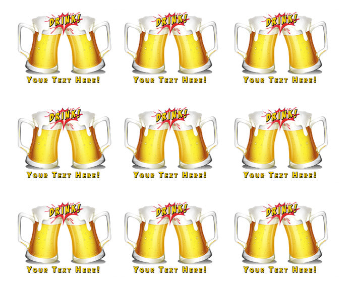 Beers with drink flash icon - Edible Cake Topper, Cupcake Toppers, Strips