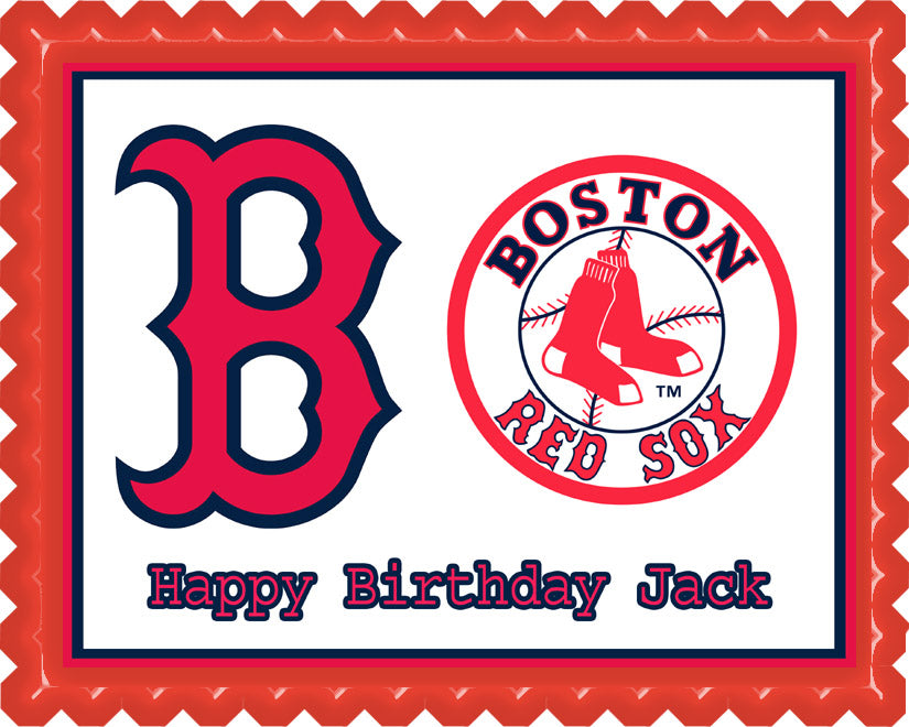 Boston Red Sox - Edible Cake Topper, Cupcake Toppers, Strips