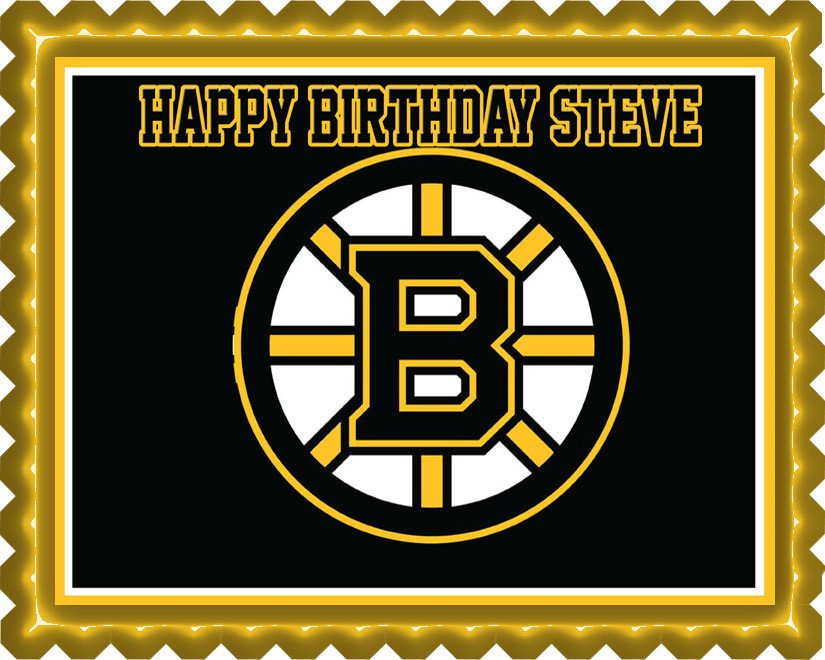 Boston Bruins - Edible Cake Topper, Cupcake Toppers, Strips