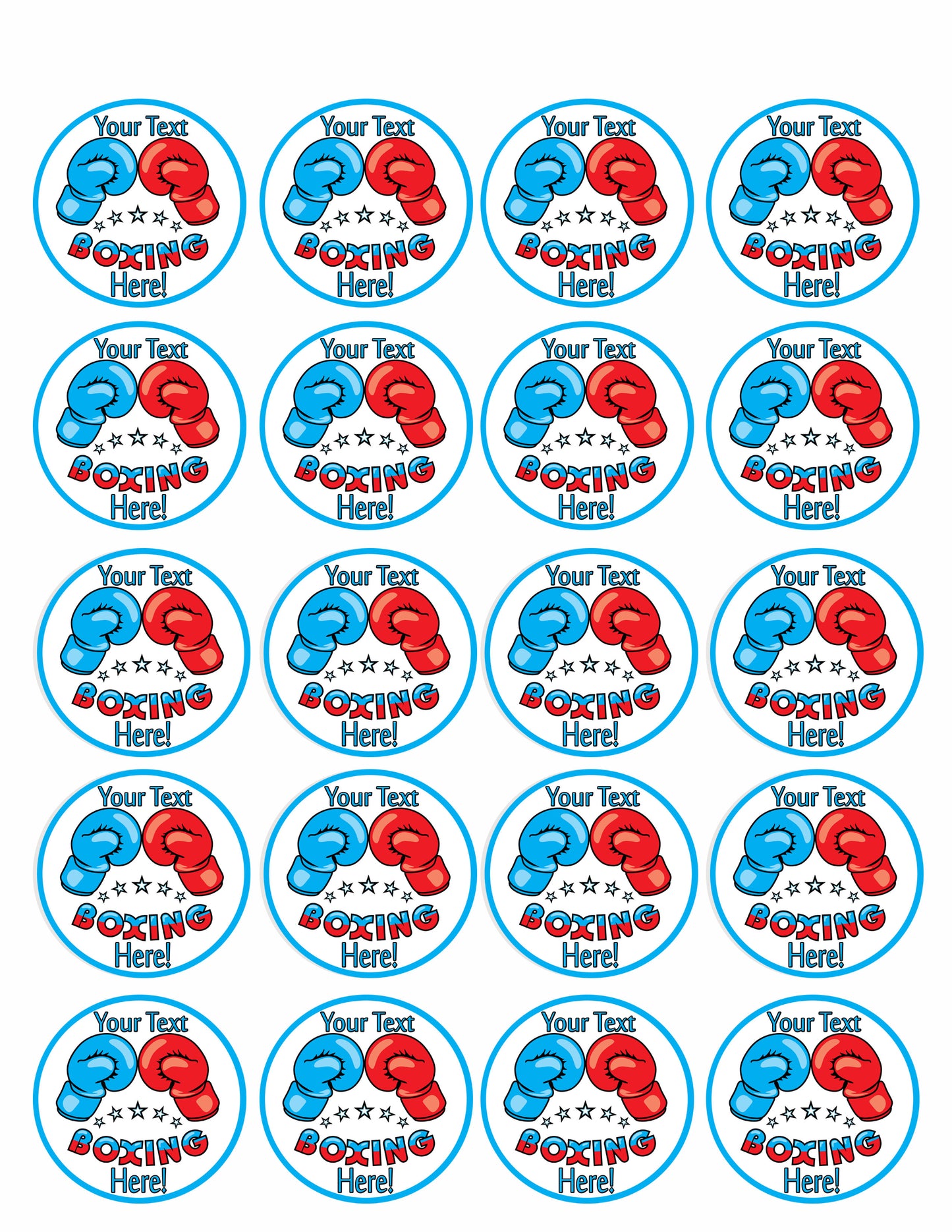 Boxing Gloves - Edible Cake Topper, Cupcake Toppers, Strips