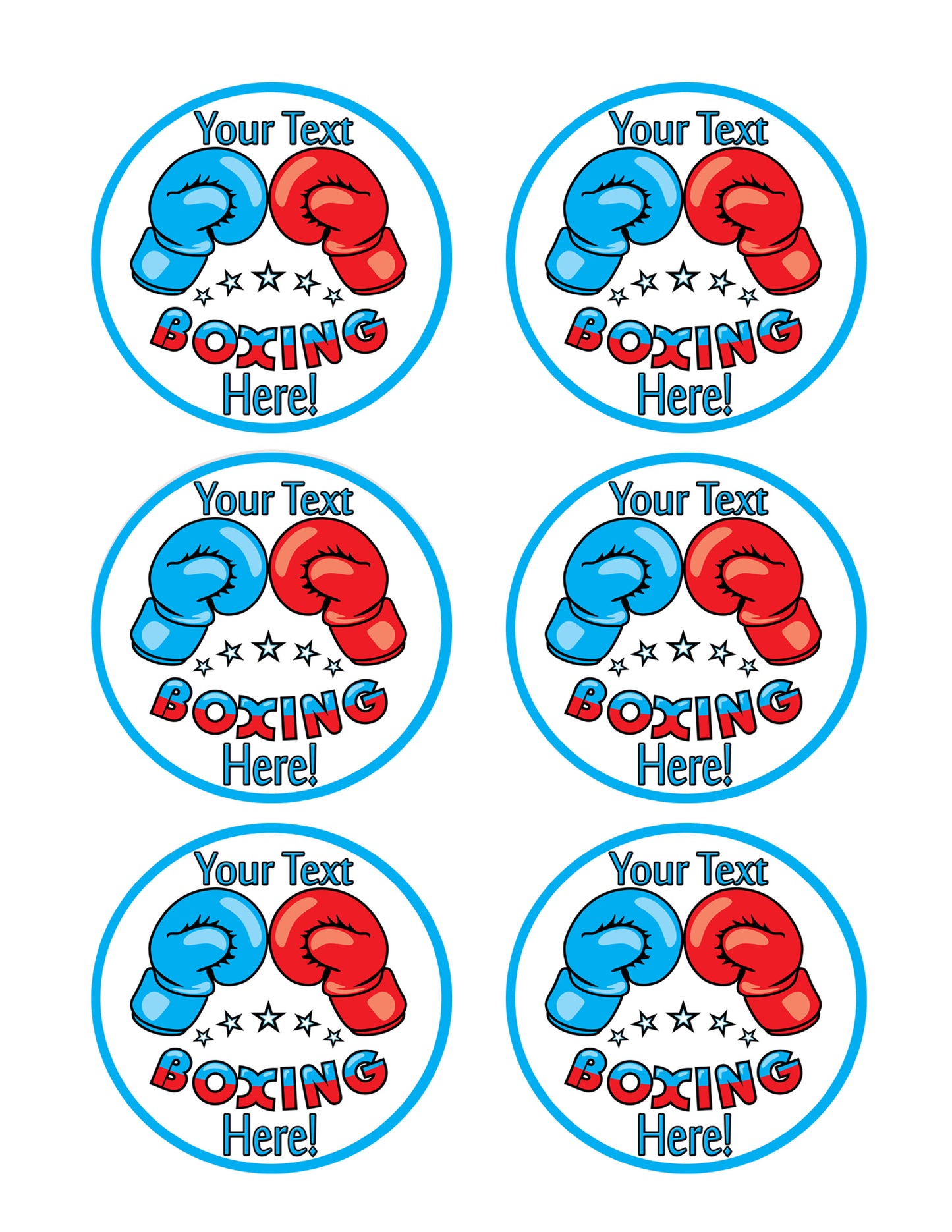 Boxing Gloves - Edible Cake Topper, Cupcake Toppers, Strips