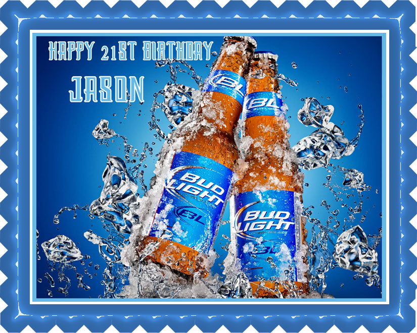 Bud Light - Edible Cake Topper, Cupcake Toppers, Strips