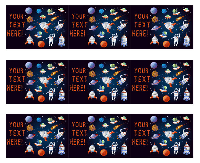 Cartoon Space Elements - Edible Cake Topper, Cupcake Toppers, Strips