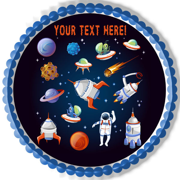 Cartoon Space Elements - Edible Cake Topper, Cupcake Toppers, Strips